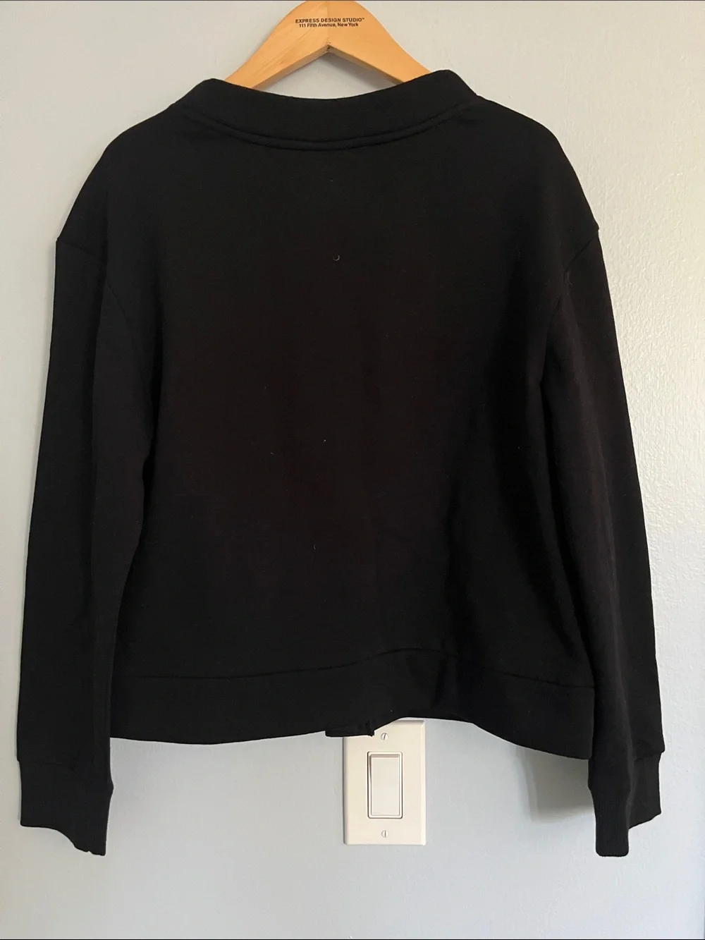 Black Sweatshirt Cardigan